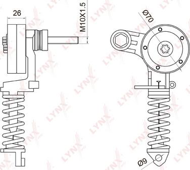 LYNXauto PT-3034 - Натяжитель, поликлиновый ремень unicars.by