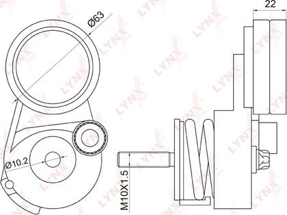 LYNXauto PT-3033 - Натяжитель, поликлиновый ремень unicars.by