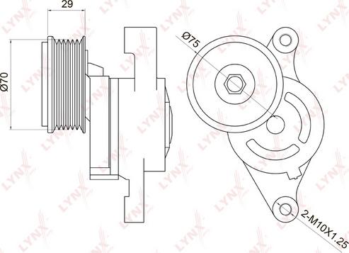 LYNXauto PT-3025 - Натяжитель, поликлиновый ремень unicars.by