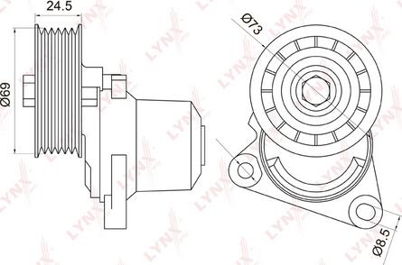 LYNXauto PT-3026 - Натяжитель, поликлиновый ремень unicars.by