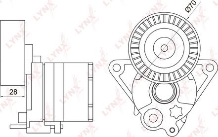 LYNXauto PT-3021 - Натяжитель, поликлиновый ремень unicars.by