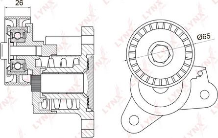 LYNXauto PT-3022 - Натяжитель, поликлиновый ремень unicars.by