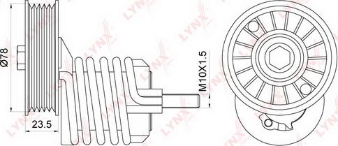 LYNXauto PT-3164 - Натяжитель, поликлиновый ремень unicars.by