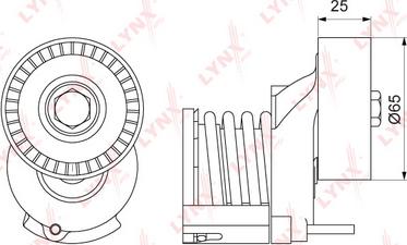 LYNXauto PT-3105 - Натяжитель, поликлиновый ремень unicars.by