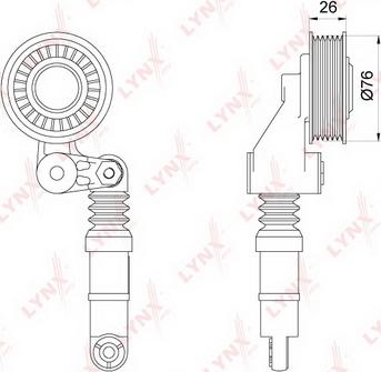 LYNXauto PT-3188 - Натяжитель, поликлиновый ремень unicars.by