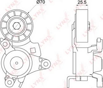 LYNXauto PT-3230 - Натяжитель, поликлиновый ремень unicars.by