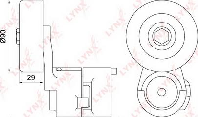 LYNXauto PT-3232 - Натяжитель, поликлиновый ремень unicars.by