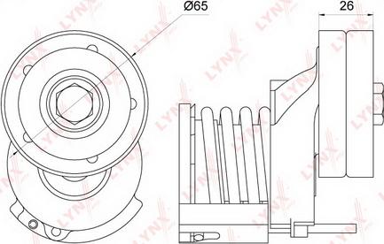 LYNXauto PT-3222 - Натяжитель, поликлиновый ремень unicars.by