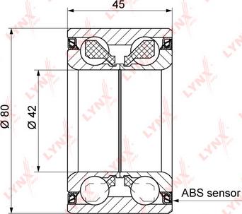 LYNXauto WB-1344 - Комплект подшипника ступицы колеса unicars.by