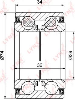LYNXauto WB-1322 - Комплект подшипника ступицы колеса unicars.by