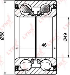 LYNXauto WB-1201 - Комплект подшипника ступицы колеса unicars.by