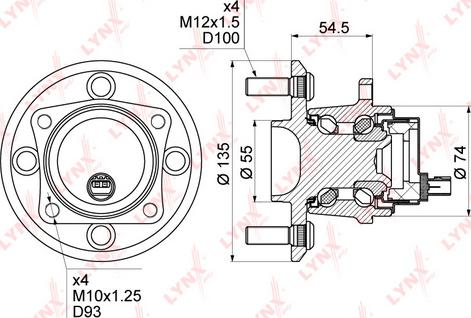 LYNXauto WH-1019 - Комплект подшипника ступицы колеса unicars.by