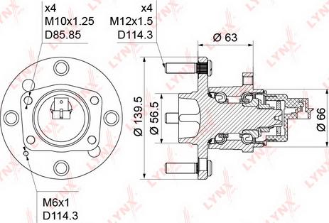 LYNXauto WH-1187 - Комплект подшипника ступицы колеса unicars.by