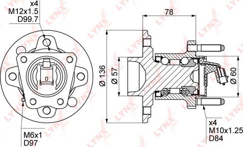 LYNXauto WH-1131 - Комплект подшипника ступицы колеса unicars.by