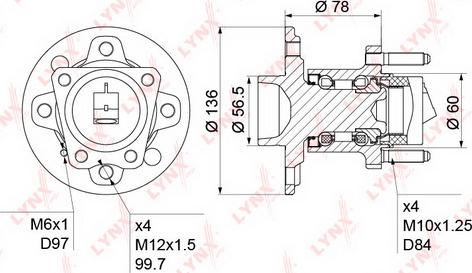 LYNXauto WH-1171 - Комплект подшипника ступицы колеса unicars.by