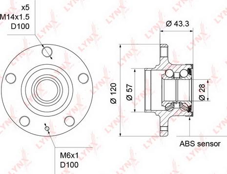 LYNXauto WH-1209 - Комплект подшипника ступицы колеса unicars.by