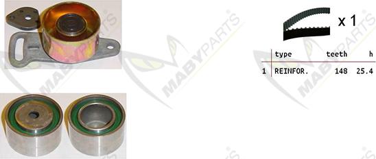 Mabyparts OBK010445 - Комплект зубчатого ремня ГРМ unicars.by