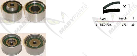 Mabyparts OBK010482 - Комплект зубчатого ремня ГРМ unicars.by