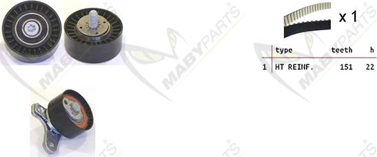 Mabyparts OBK010099 - Комплект зубчатого ремня ГРМ unicars.by