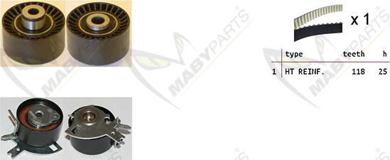 Mabyparts OBK010089 - Комплект зубчатого ремня ГРМ unicars.by