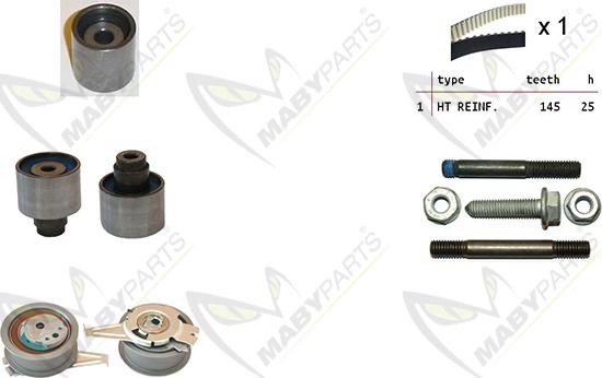 Mabyparts OBK010088 - Комплект зубчатого ремня ГРМ unicars.by