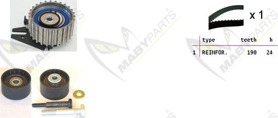 Mabyparts OBK010033 - Комплект зубчатого ремня ГРМ unicars.by