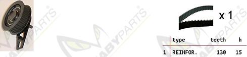 Mabyparts OBK010191 - Комплект зубчатого ремня ГРМ unicars.by