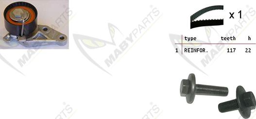 Mabyparts OBK010100 - Комплект зубчатого ремня ГРМ unicars.by