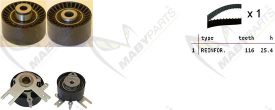 Mabyparts OBK010108 - Комплект зубчатого ремня ГРМ unicars.by