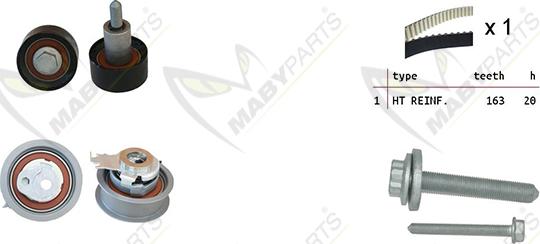 Mabyparts OBK010117 - Комплект зубчатого ремня ГРМ unicars.by