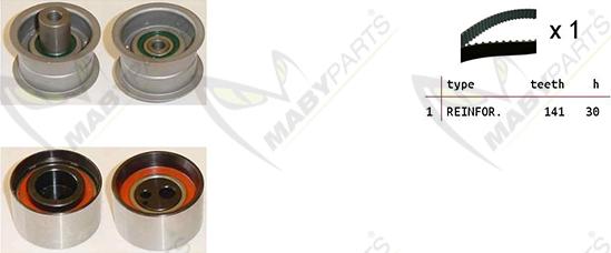 Mabyparts OBK010369 - Комплект зубчатого ремня ГРМ unicars.by