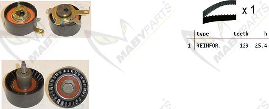 Mabyparts OBK010334 - Комплект зубчатого ремня ГРМ unicars.by