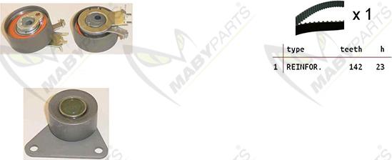 Mabyparts OBK010374 - Комплект зубчатого ремня ГРМ unicars.by