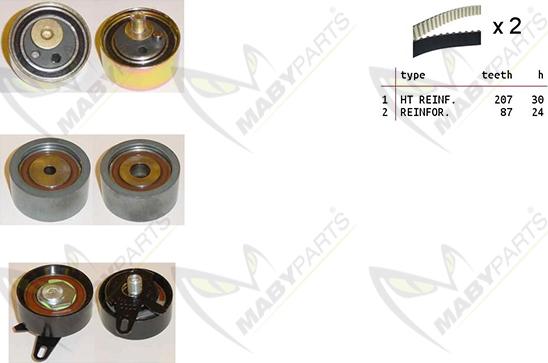 Mabyparts OBK010202 - Комплект зубчатого ремня ГРМ unicars.by