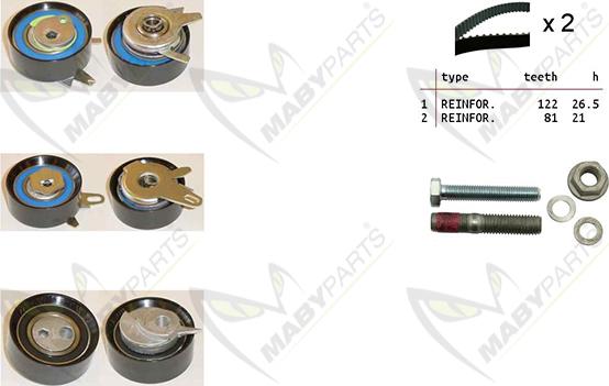 Mabyparts OBK010210 - Комплект зубчатого ремня ГРМ unicars.by