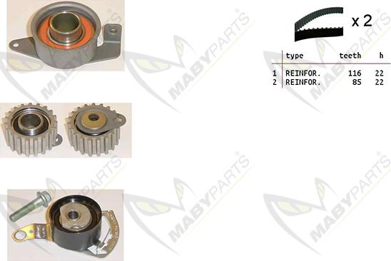 Mabyparts OBK010212 - Комплект зубчатого ремня ГРМ unicars.by