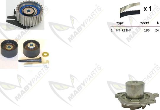 Mabyparts OBKWP0069 - Водяной насос + комплект зубчатого ремня ГРМ unicars.by