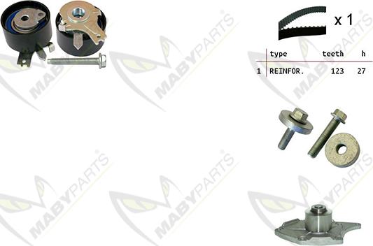 Mabyparts OBKWP0065 - Водяной насос + комплект зубчатого ремня ГРМ unicars.by