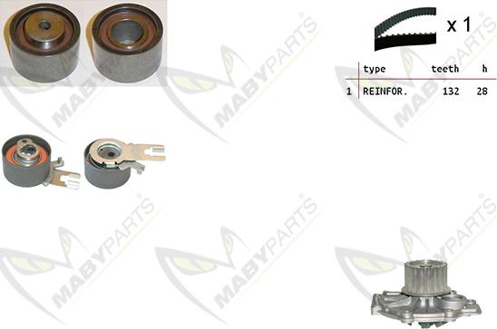 Mabyparts OBKWP0085 - Водяной насос + комплект зубчатого ремня ГРМ unicars.by