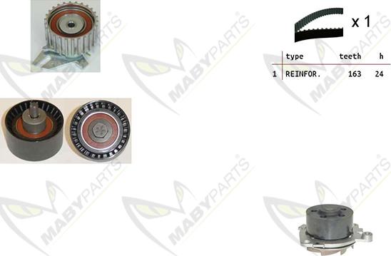 Mabyparts OBKWP0088 - Водяной насос + комплект зубчатого ремня ГРМ unicars.by