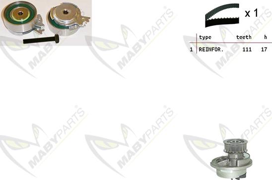 Mabyparts OBKWP0142 - Водяной насос + комплект зубчатого ремня ГРМ unicars.by