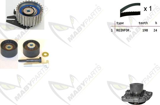 Mabyparts OBKWP0155 - Водяной насос + комплект зубчатого ремня ГРМ unicars.by