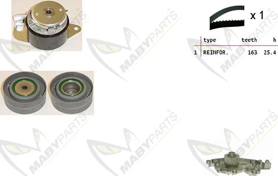 Mabyparts OBKWP0152 - Водяной насос + комплект зубчатого ремня ГРМ unicars.by