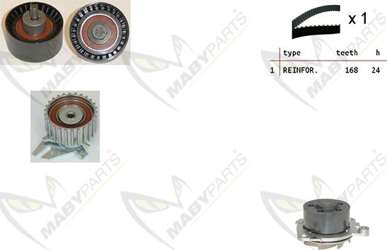 Mabyparts OBKWP0157 - Водяной насос + комплект зубчатого ремня ГРМ unicars.by