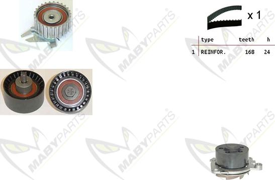 Mabyparts OBKWP0114 - Водяной насос + комплект зубчатого ремня ГРМ unicars.by