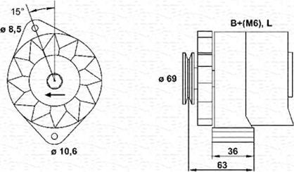 Magneti Marelli 944346033010 - Генератор unicars.by