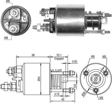 Magneti Marelli 940113050497 - Тяговое реле, соленоид, стартер unicars.by