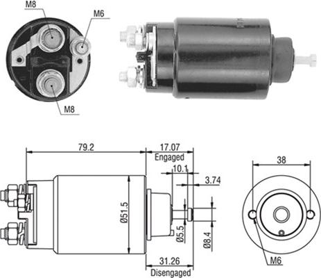 Magneti Marelli 940113050446 - Тяговое реле, соленоид, стартер unicars.by