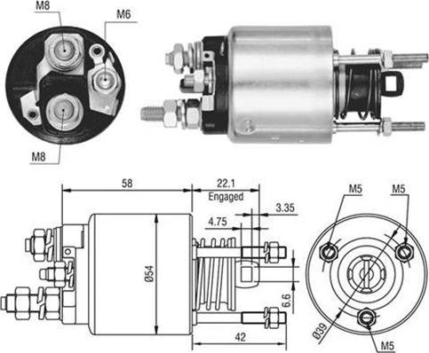 Magneti Marelli 940113050458 - Тяговое реле, соленоид, стартер unicars.by