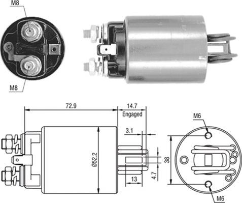 Magneti Marelli 940113050409 - Тяговое реле, соленоид, стартер unicars.by